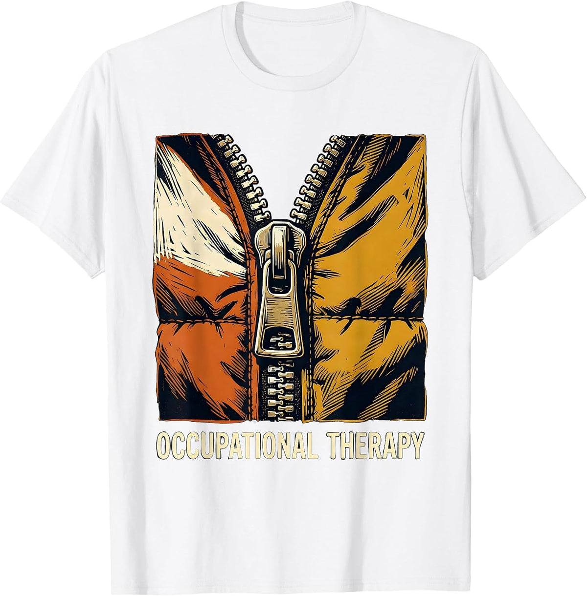 Men's Occupational Therapy Retro Linocut OT Month Gift T-Shirt - White