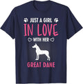 Just A Girl in Love with Her Great Dane T-Shirt - Navy Blue