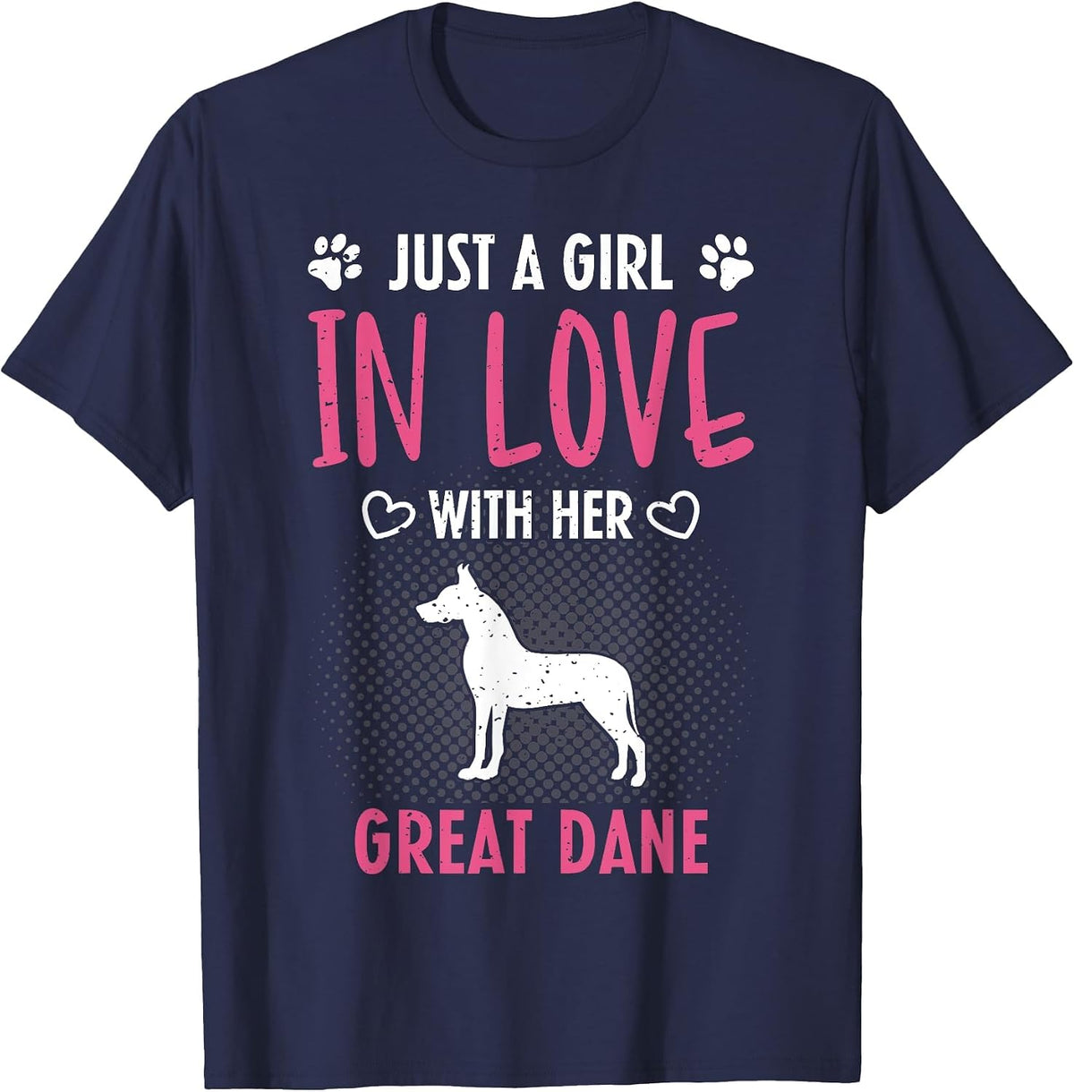 Just A Girl in Love with Her Great Dane T-Shirt - Navy Blue