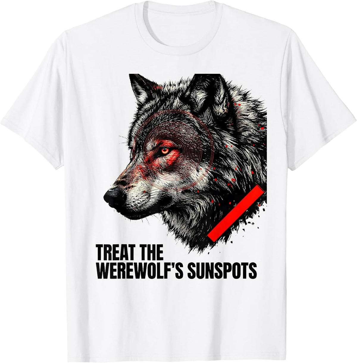 Men's Treat The Werewolf's Sunspots Funny Dermatology Halloween T-Shirt - White