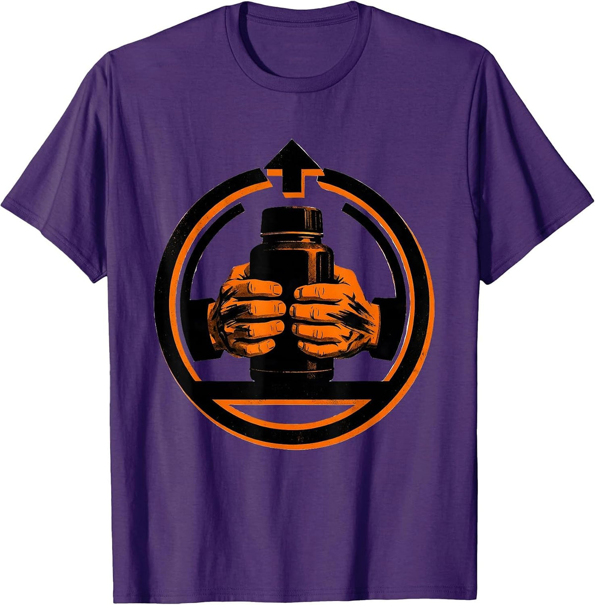 Oil-Stained Hands Coffee Thermos Blue Collar T-Shirt - Purple