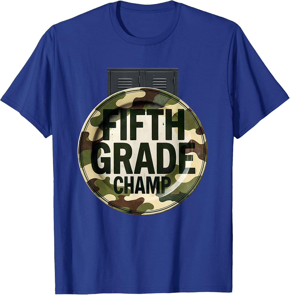 Fifth Grade Champ Camo Back To School Boys Teachers T-Shirt - Royal Blue