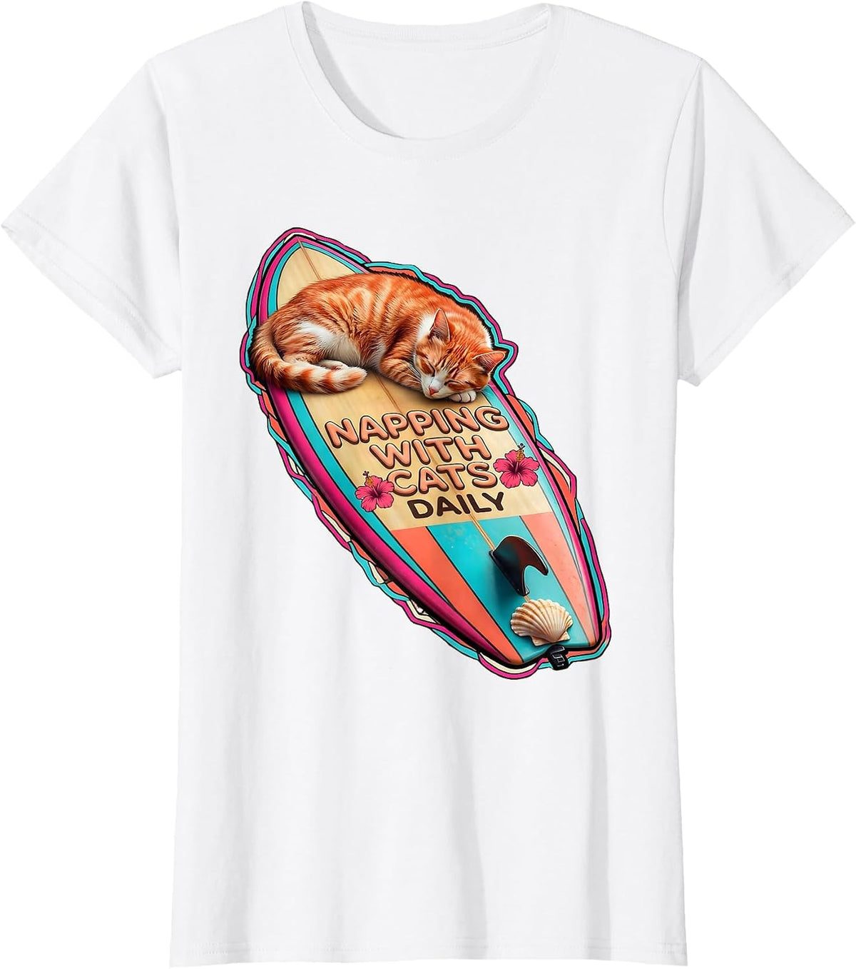 Napping With Cats Daily Cat Lover Design T-Shirt - White