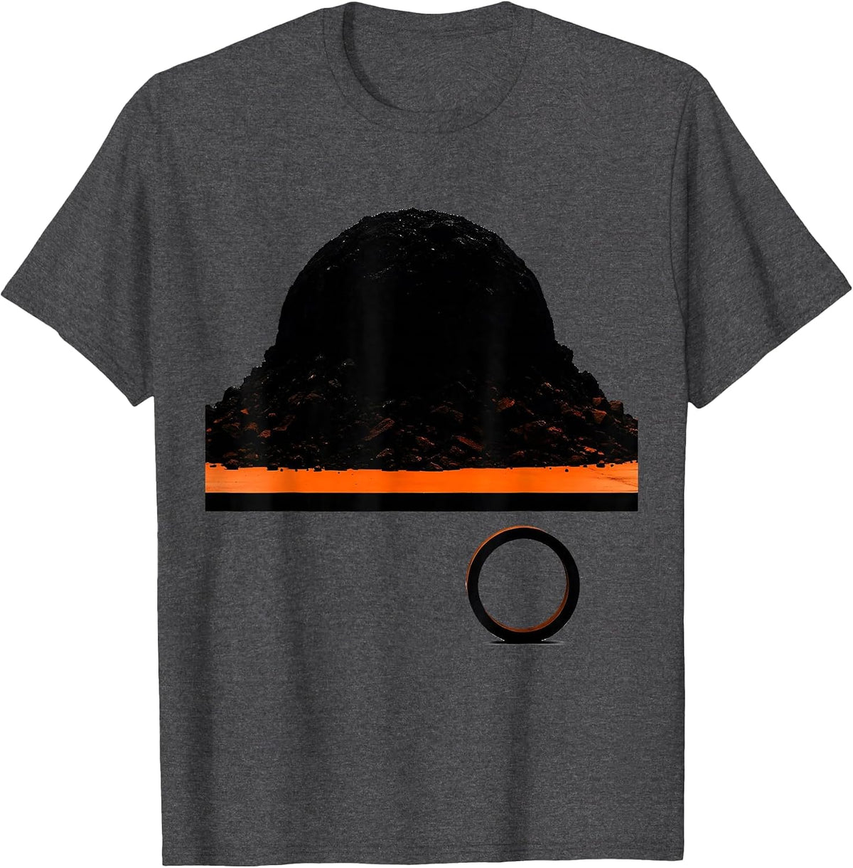 Brutalist Plate Pile Friendsgiving Group Humor T-Shirt - Dark Heather Grey