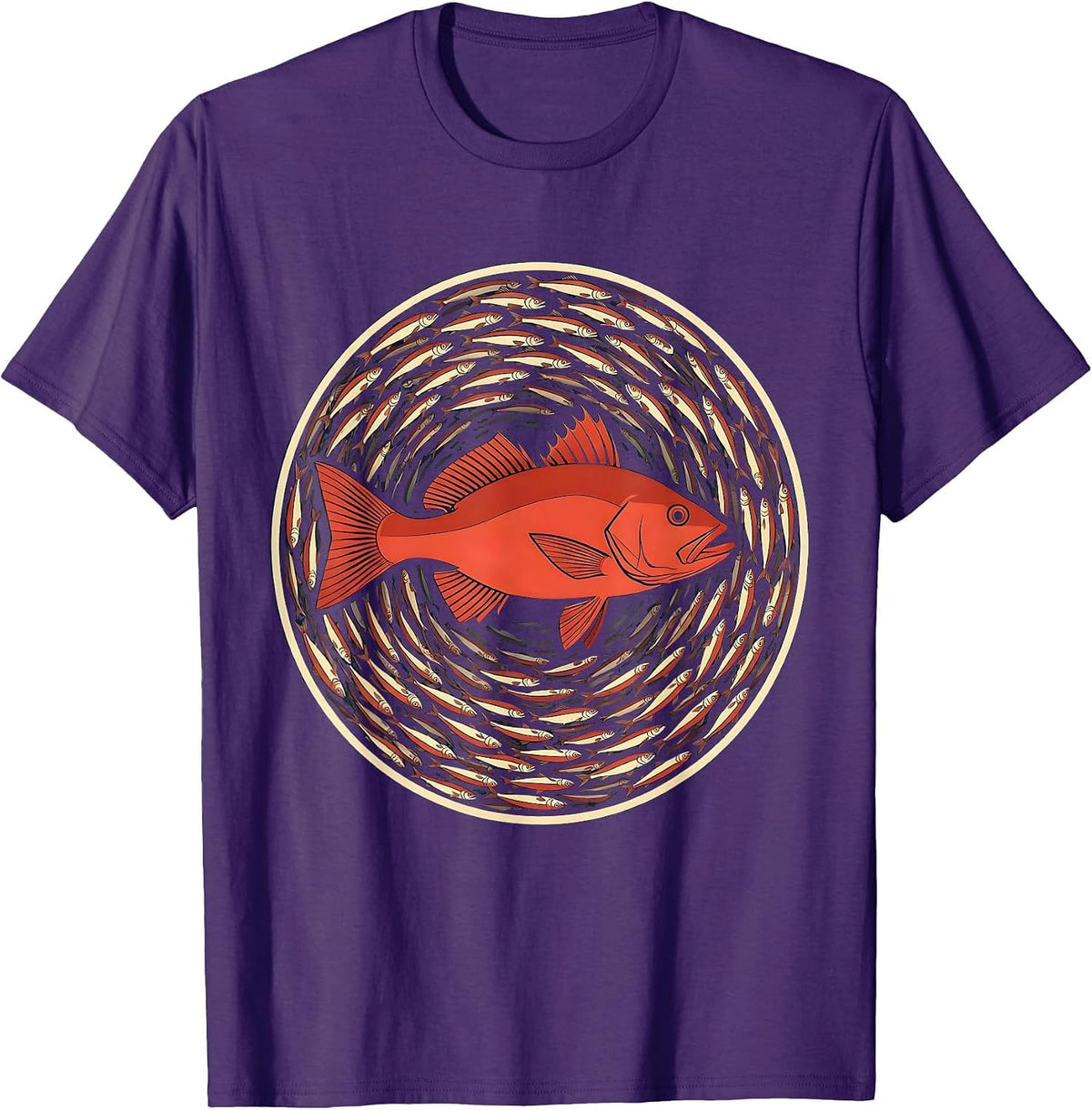 Men's Gulf of Mexico Red Snapper Baitfish Swirl T-Shirt - Purple