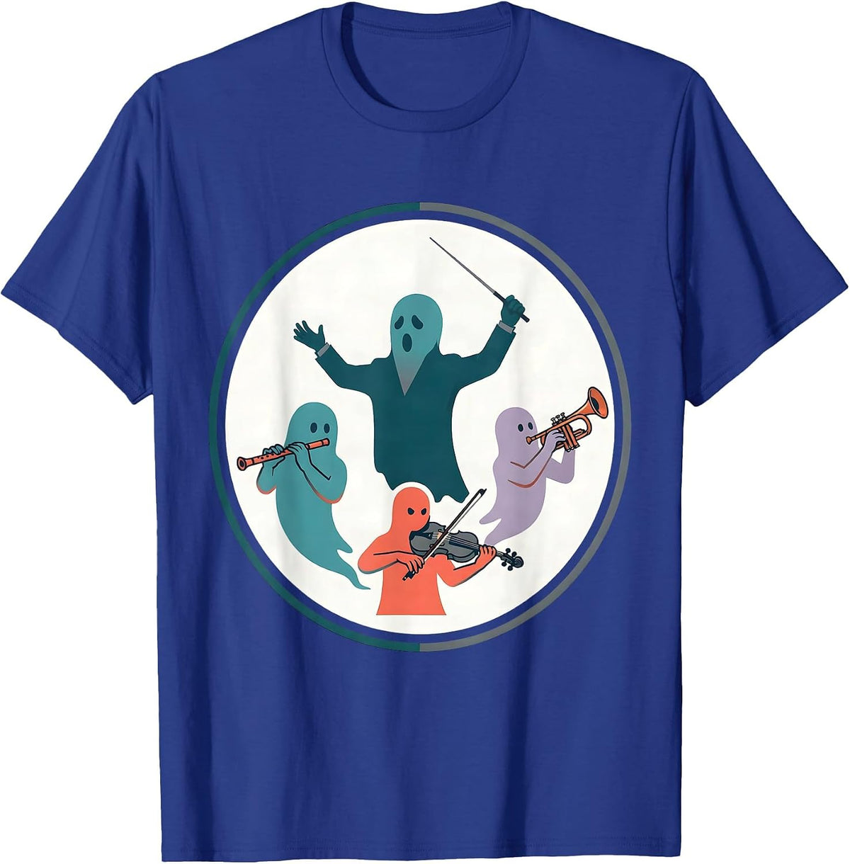 Ghost Band Music Teacher Halloween Humor T-Shirt - Royal Blue