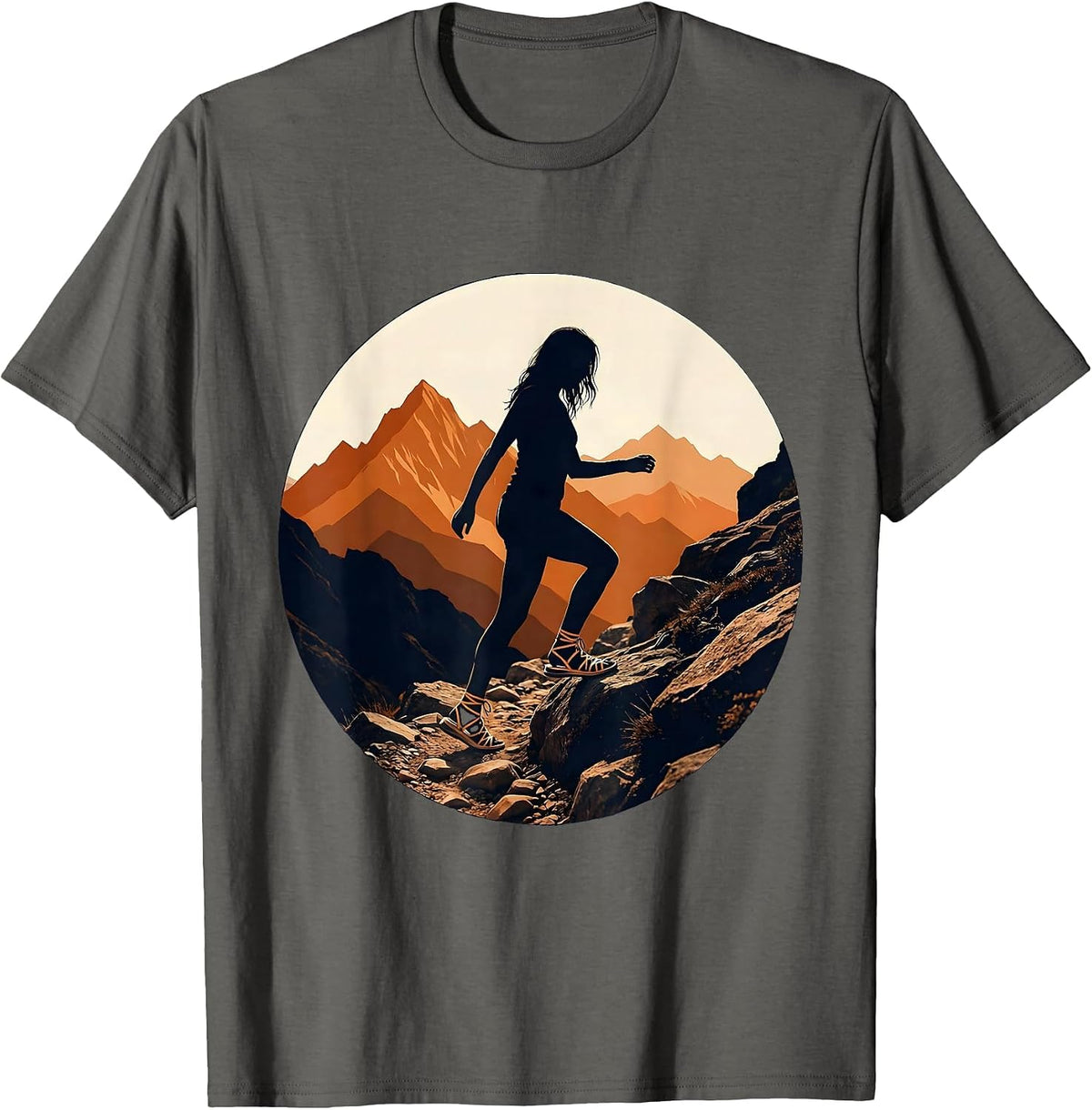 Outdoor Adventure Sandal Hiker Mountain Trail T-Shirt - Asphalt Grey
