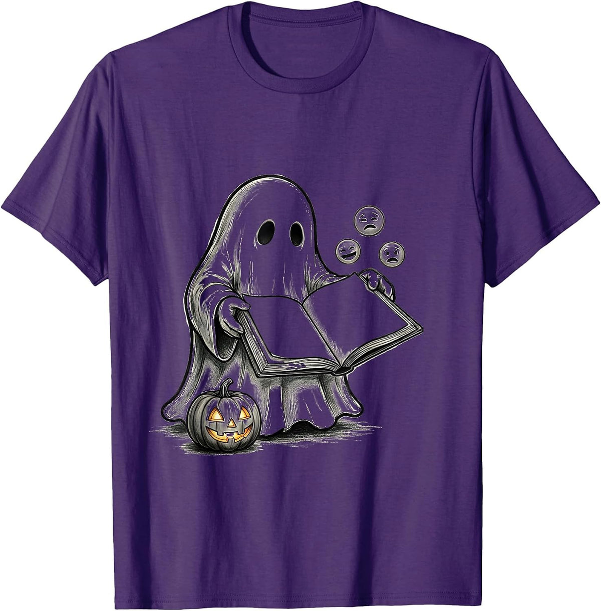 Friendly Ghost Mental Health Awareness School Counselor T-Shirt - Purple