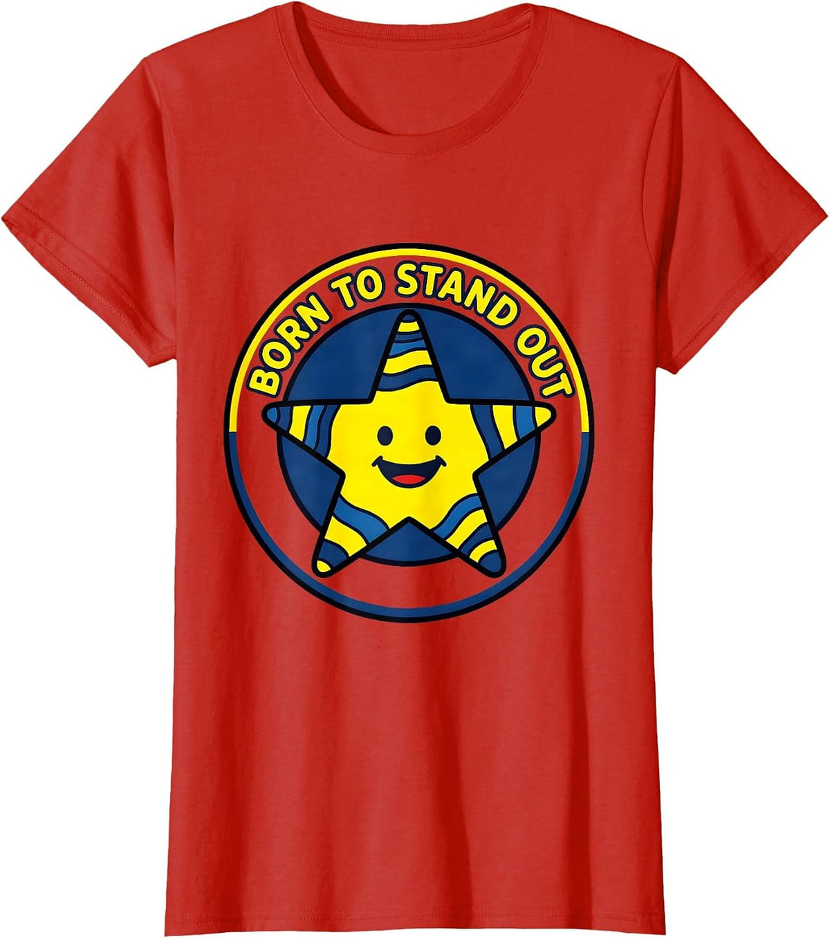 Women's Born to Stand Out Down Syndrome Awareness Design T-Shirt - Red