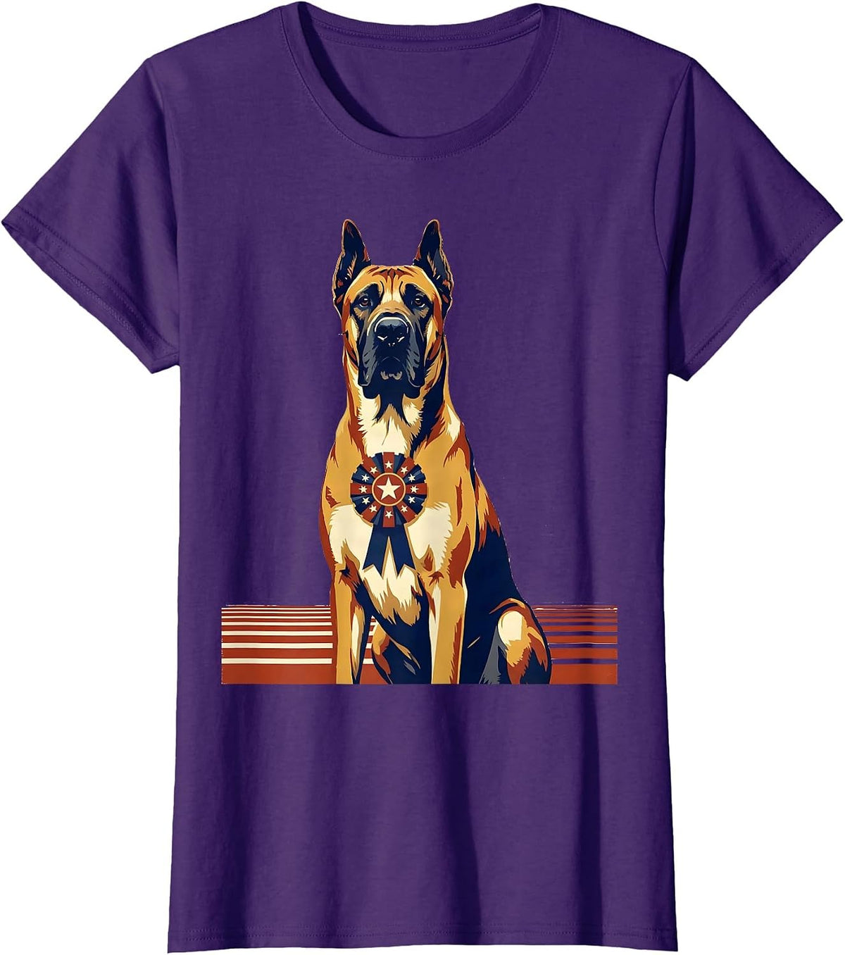 Women's Great Dane Patriotic 4th of July Dog Breed Pride T-Shirt - Purple