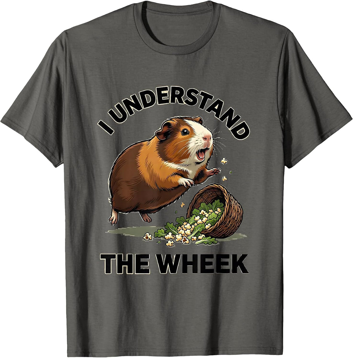I Understand The Wheek Funny Guinea Pig Pet Lover Humor T-Shirt - Asphalt Grey