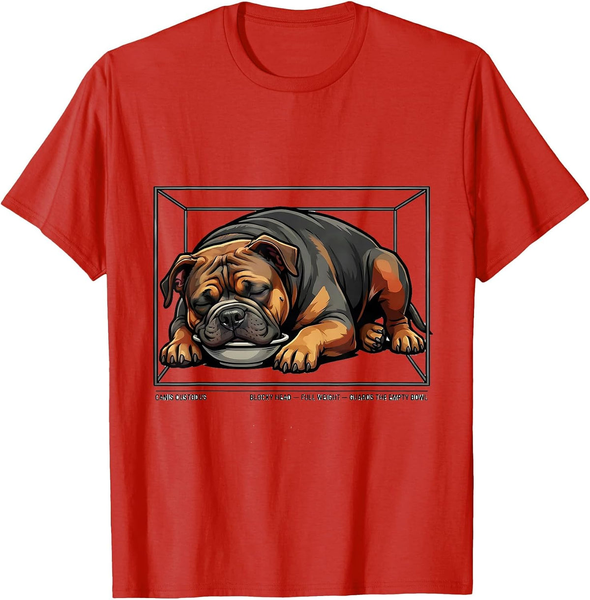 Men's Canis Custodus Pitbull Dog Mom Humor T-Shirt - Red