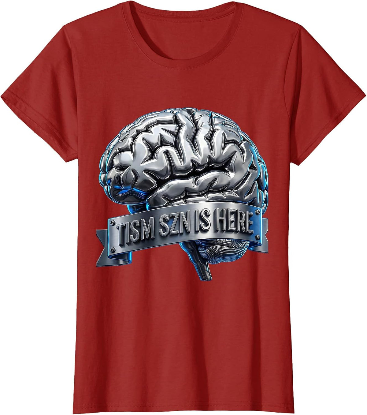 Women's Rizz Em With The Tism Tism Szn Is Here T-Shirt - Cranberry Red