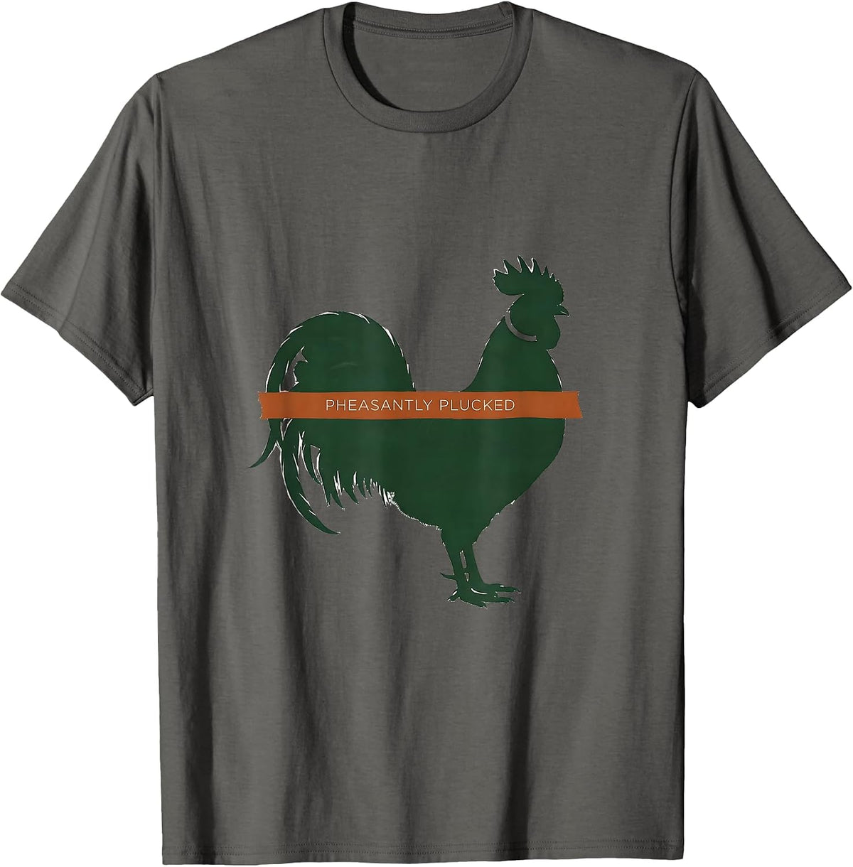 Men's Pheasantly Plucked Minimalist Upland Bird Hunter Gift T-Shirt - Asphalt Grey