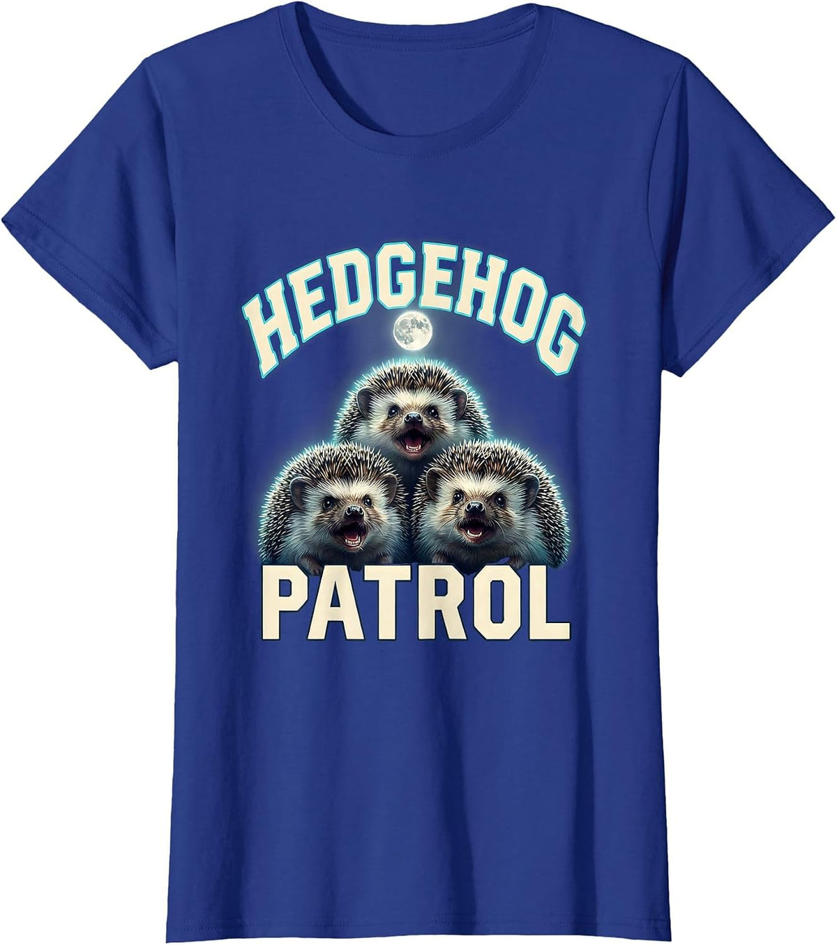 Women's Hedgehog Patrol Sports Funny Absurd Meme Humor T-Shirt - Royal Blue