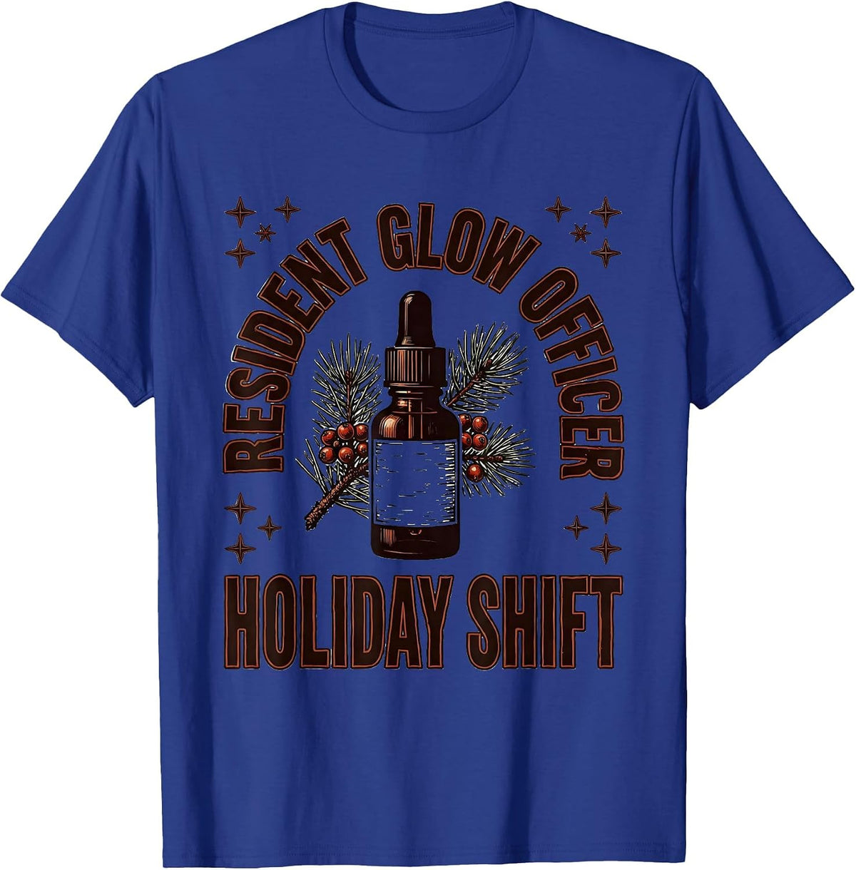 Resident Glow Officer Holiday Shift Esthetician Dermatology T-Shirt - Royal Blue