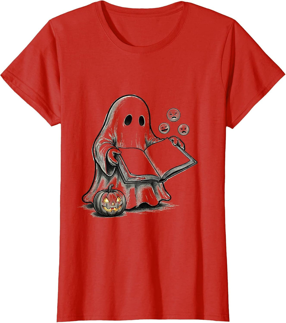 Friendly Ghost Mental Health Awareness School Counselor T-Shirt - Red