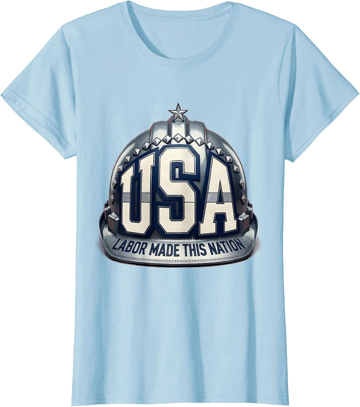 Labor Made This Nation Stars Stripes Pride T-Shirt - Baby Blue