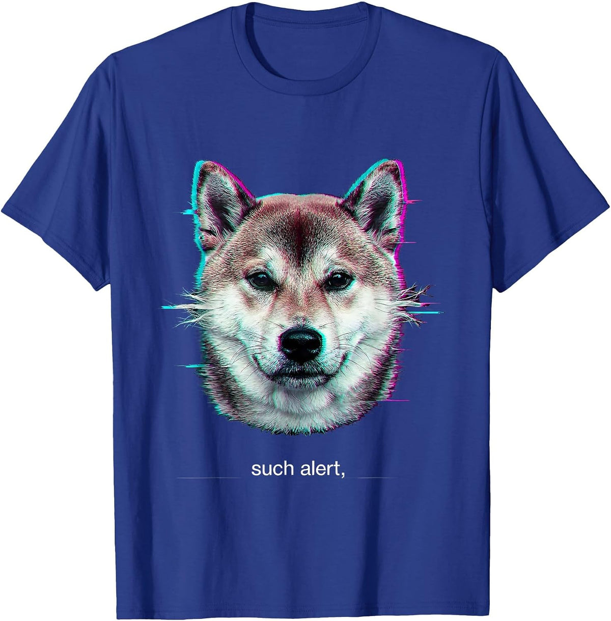 Men's such alert Glitch Kawaii Shiba Inu Dog Lover Meme Humor T-Shirt - Royal Blue