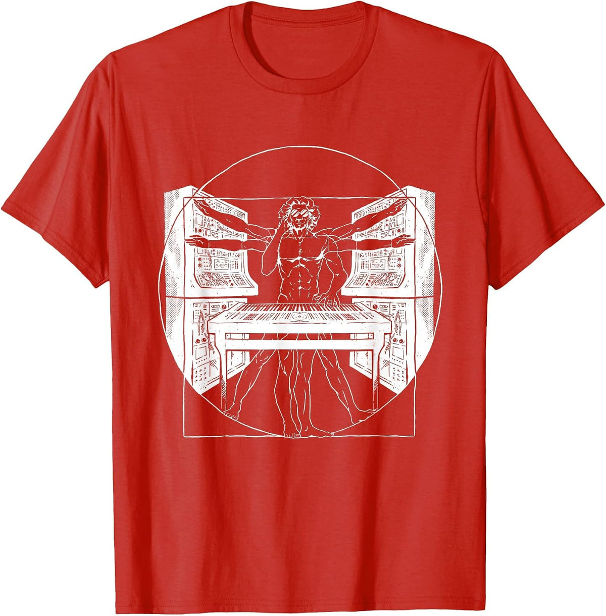 Synthesizer Synth Techno Music Cool Synthesizer T-Shirt - Red