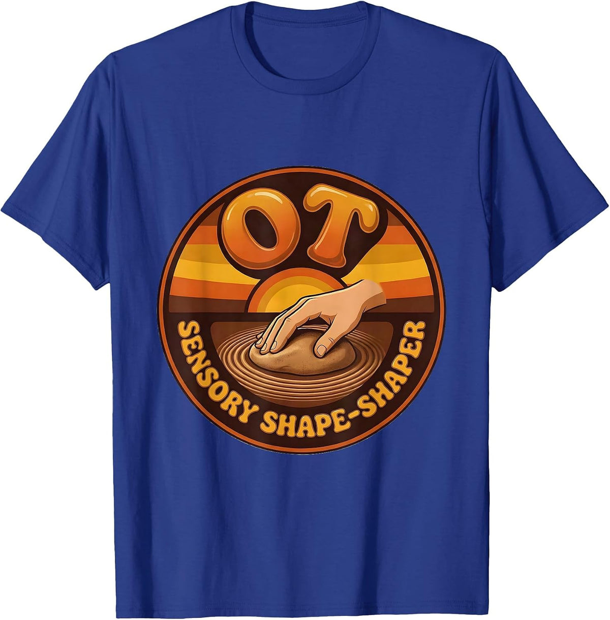 Men's OT Sensory Shape-Shaper Retro Occupational Therapy T-Shirt - Royal Blue