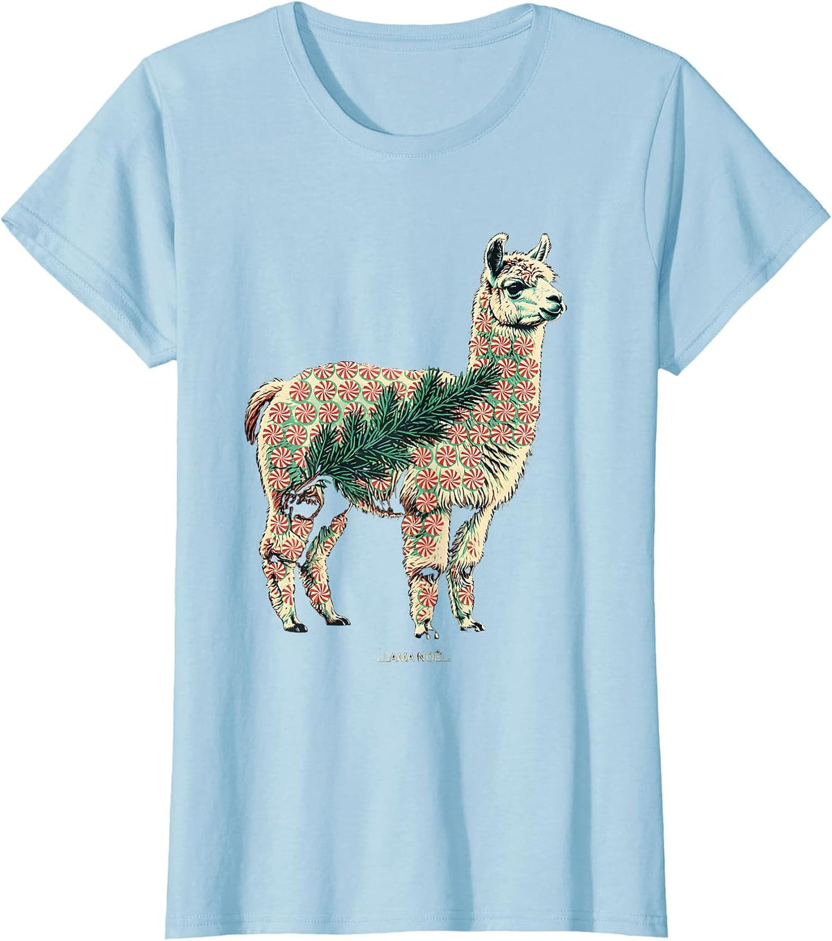 Llama Noël Funny Llama Christmas Animal Lover Gift T-Shirt - Baby Blue