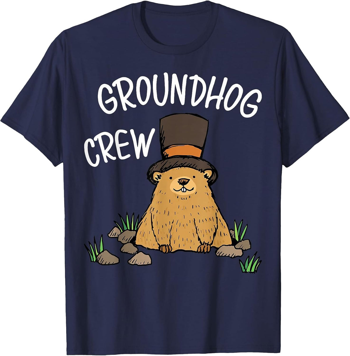 Funny Groundhog Day Groundhog Crew for Kids T-Shirt - Navy Blue