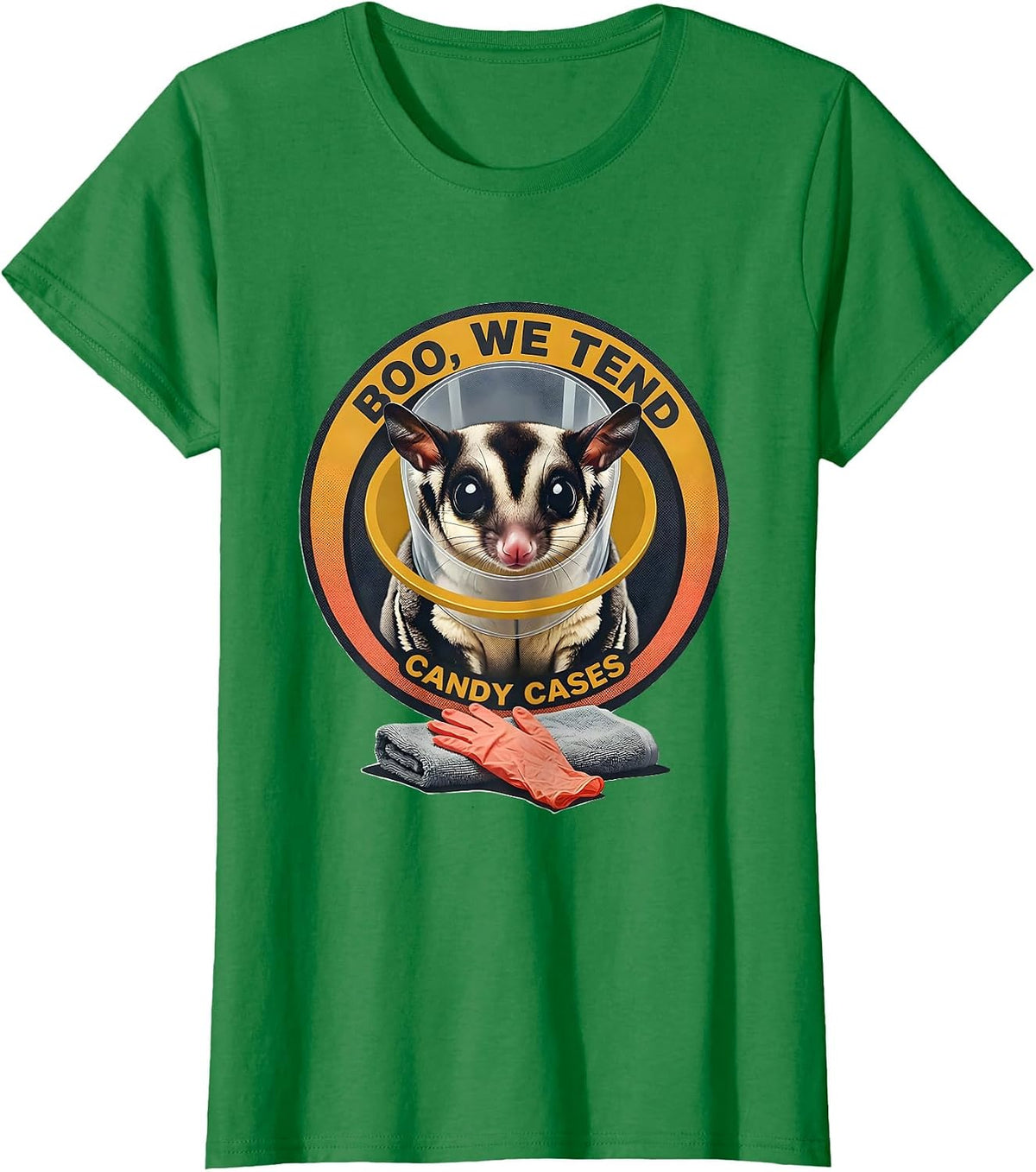 Women's Boo We Tend Candy Cases Funny Vet Tech Halloween Workplace T-Shirt - Kelly Green