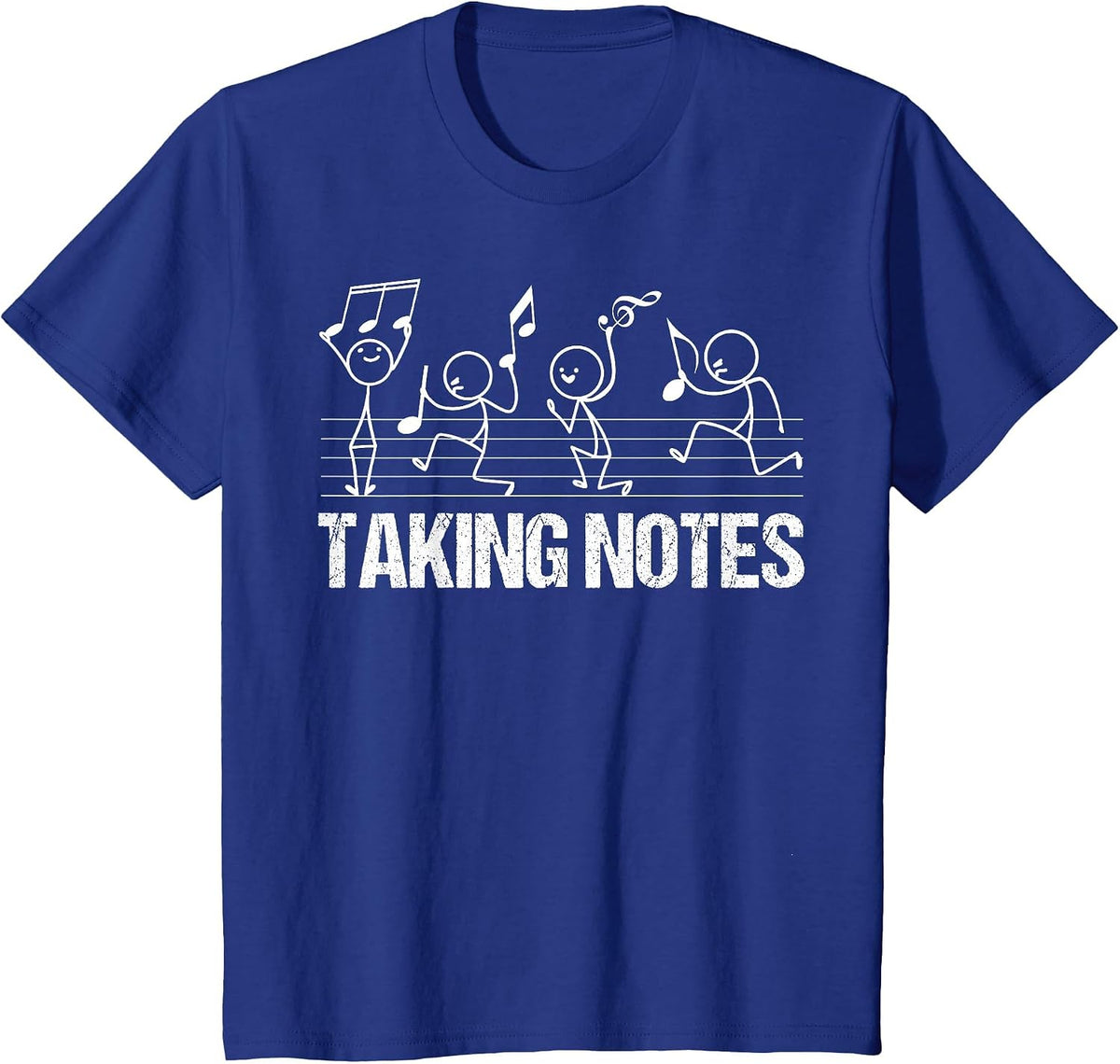 Retro Vintage Musical Taking Notes Teachers Funny Music Love T-Shirt - Royal Blue
