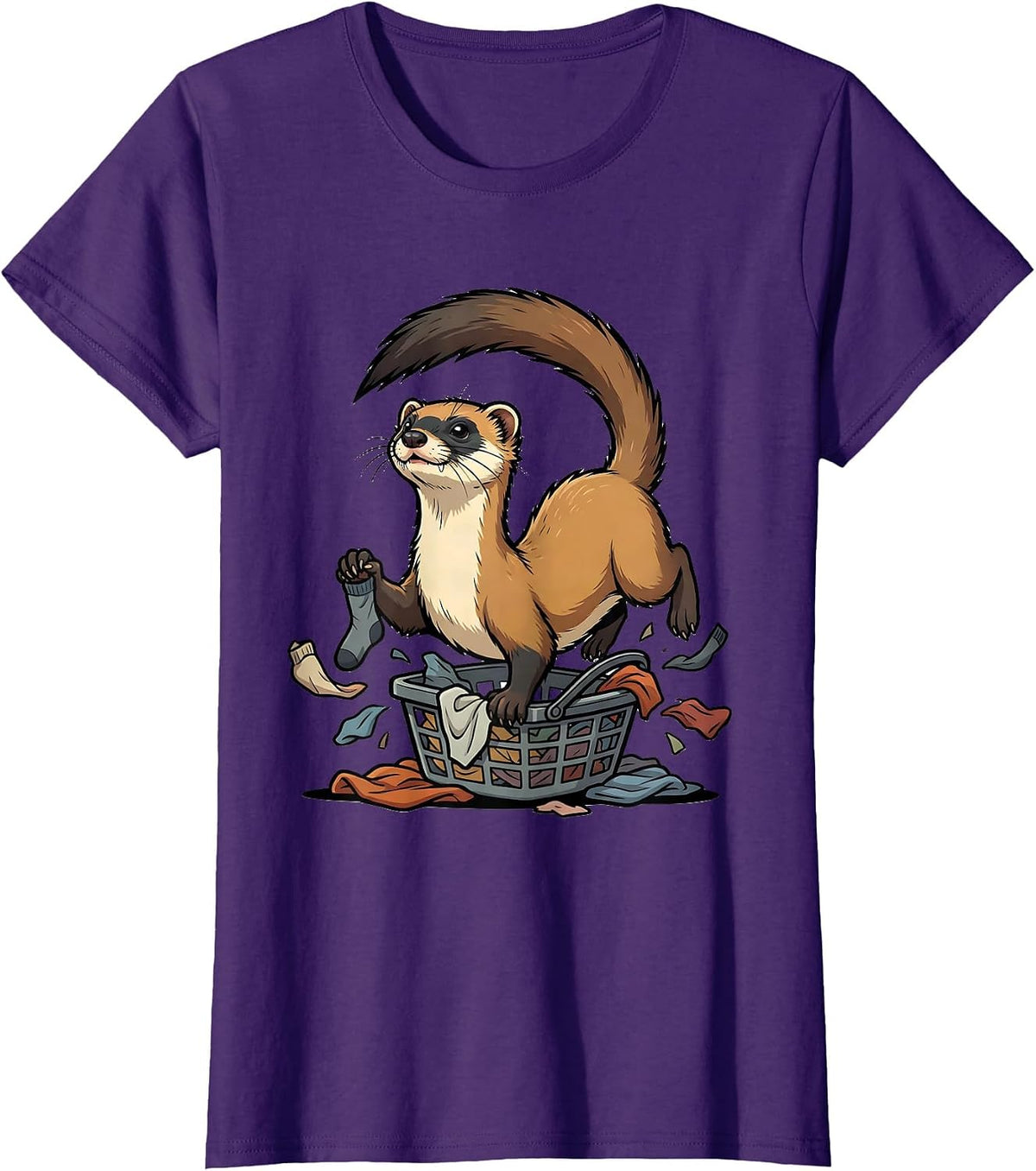 Masked Ferret Triumph Funny Ferret Lover Gift T-Shirt - Purple
