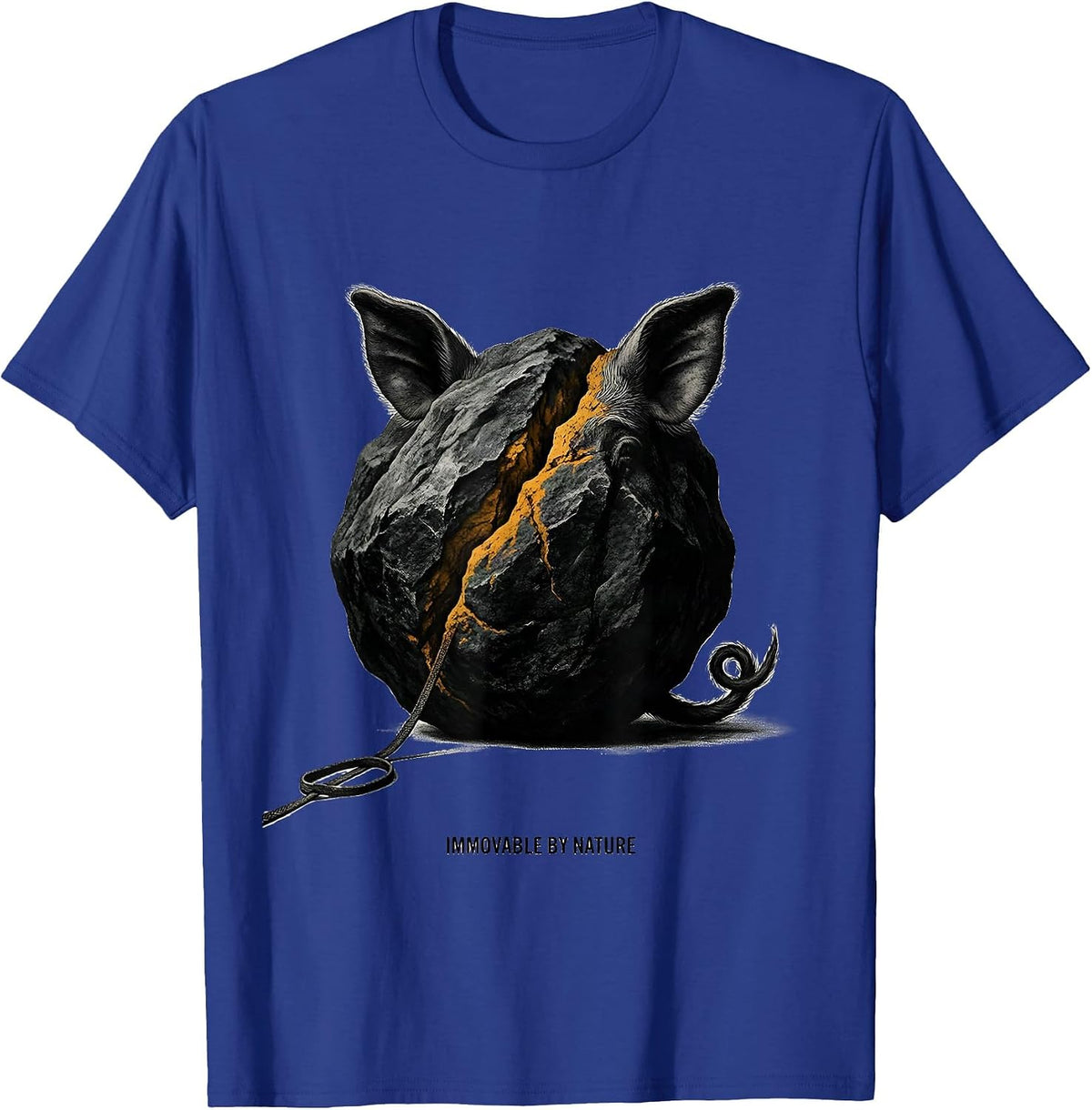 Immovable By Nature Funny Pig Lover Pet Owner Humor T-Shirt - Royal Blue