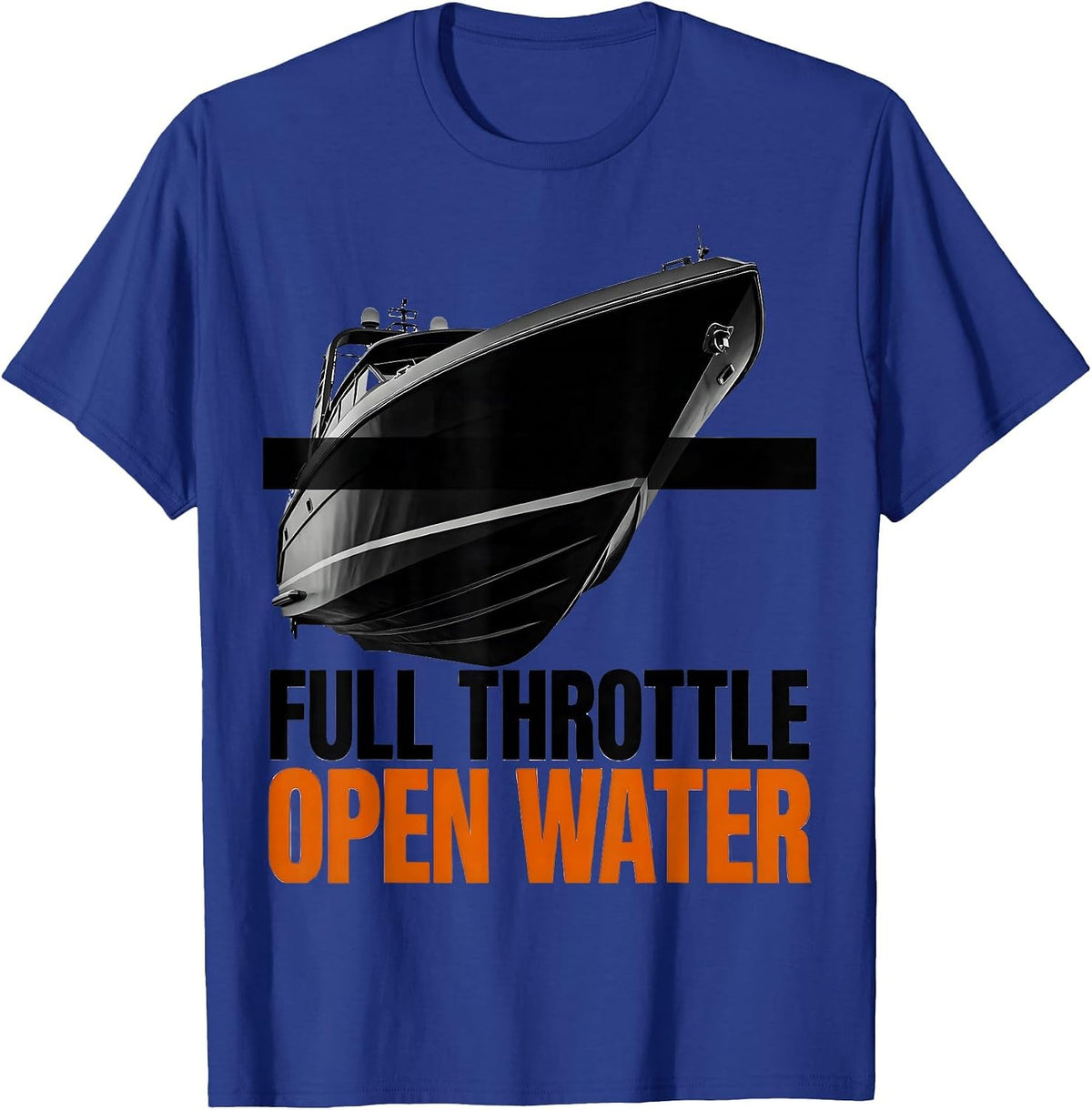 Full Throttle Open Water Cruise Design T-Shirt - Royal Blue