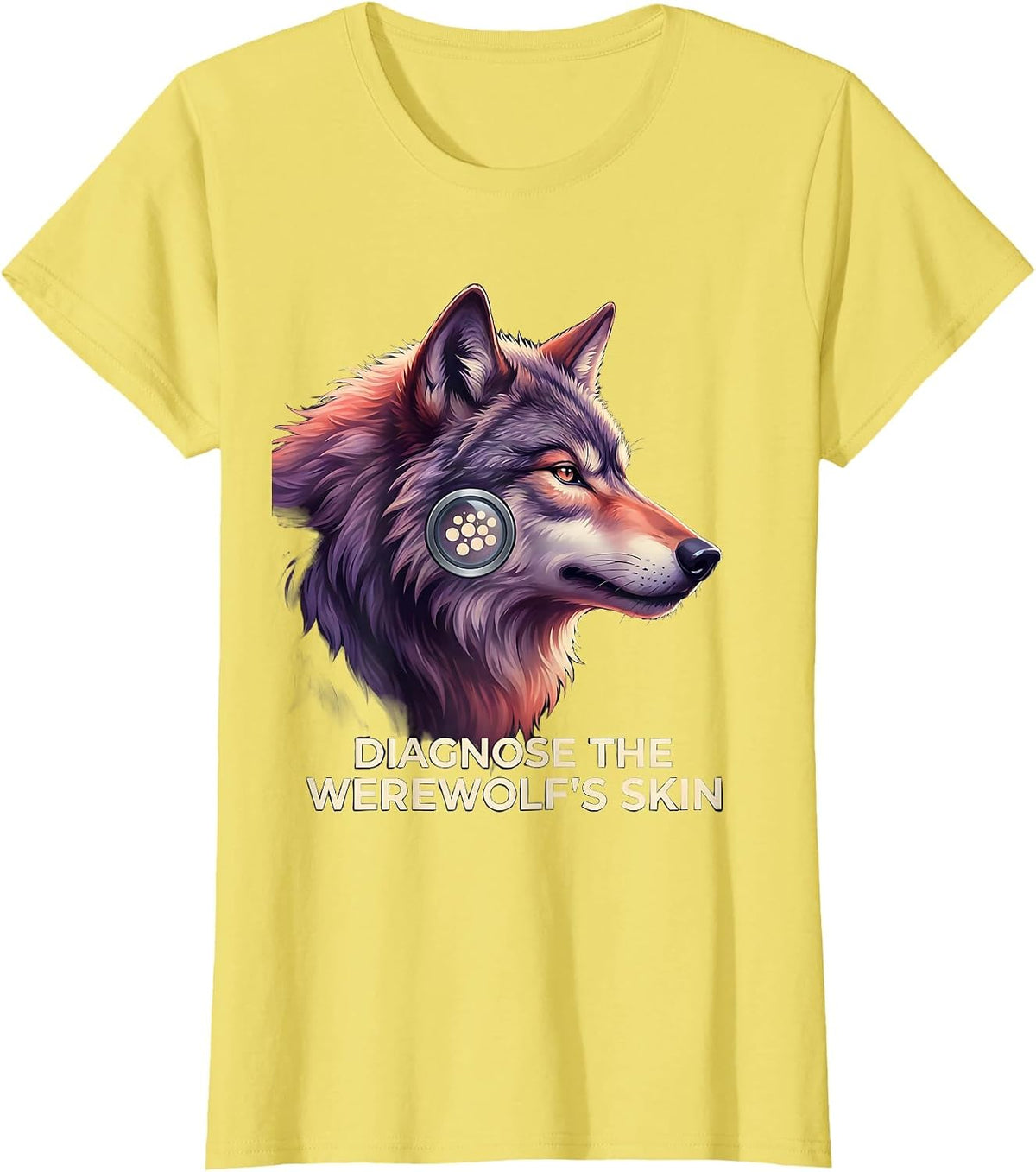Diagnose The Werewolf's Skin Funny Dermatology Halloween T-Shirt - Lemon Yellow