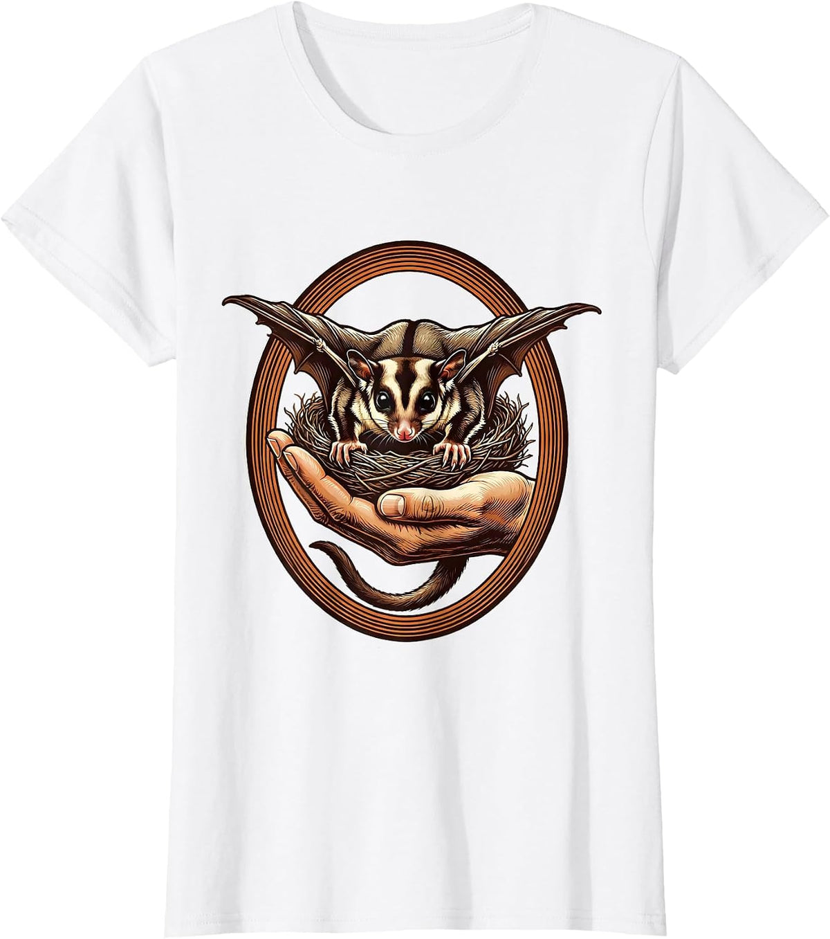 Sugar Glider Bold Outline Pet Lover Humor T-Shirt - White