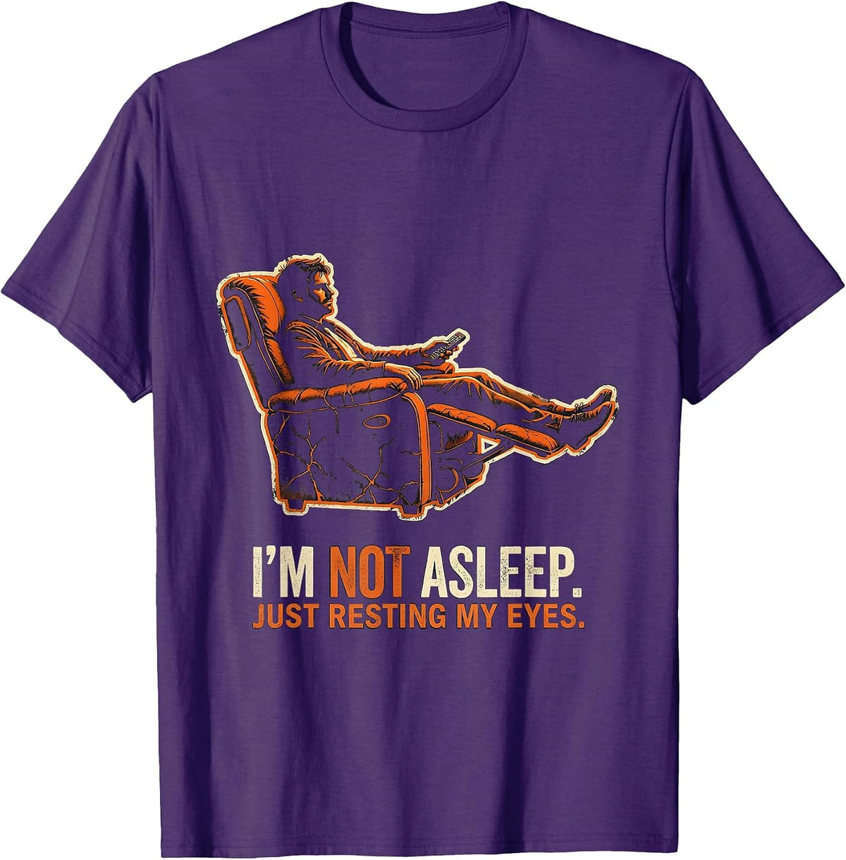 I'm Not Asleep Just Resting My Eyes Funny Dad Father's Day T-Shirt - Purple