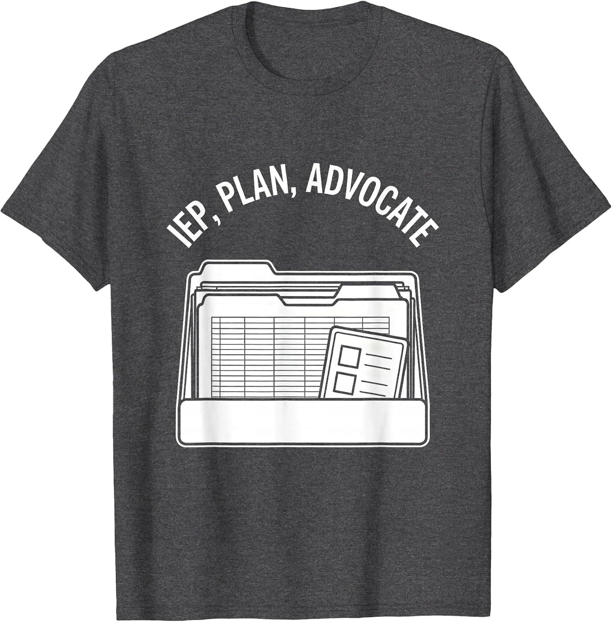 Men's IEP Plan Advocate Funny Special Education Teacher SPED Gift T-Shirt - Dark Heather Grey