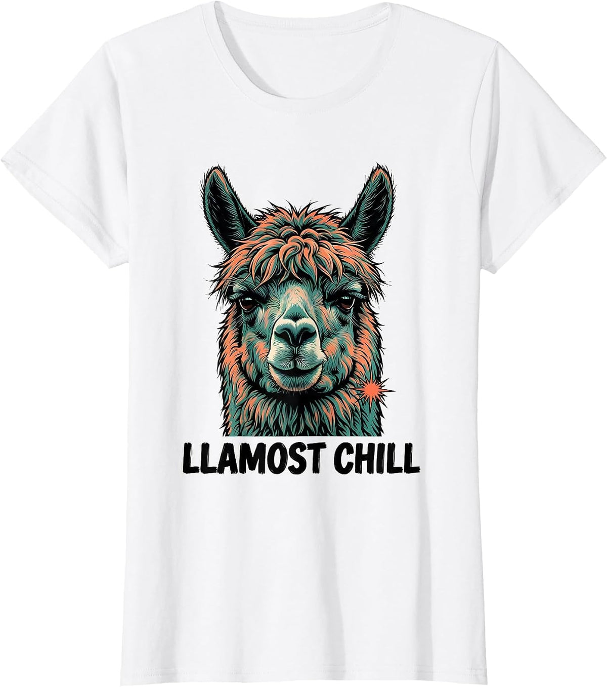 Women's Llamost Chill Funny Llama Alpaca Novelty Humor T-Shirt - White