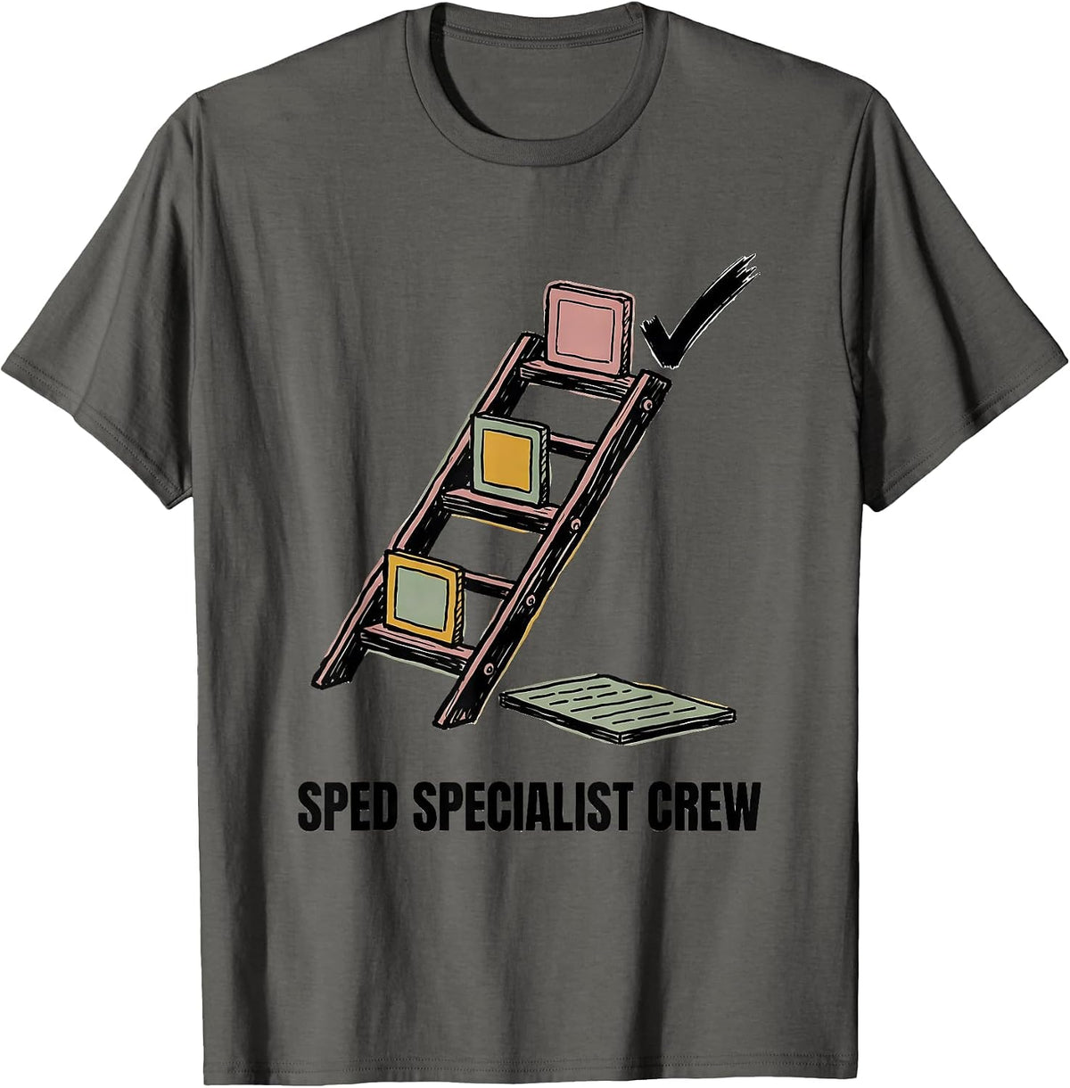 SPED Specialist Crew Special Education Teacher Squad Pride T-Shirt - Asphalt Grey