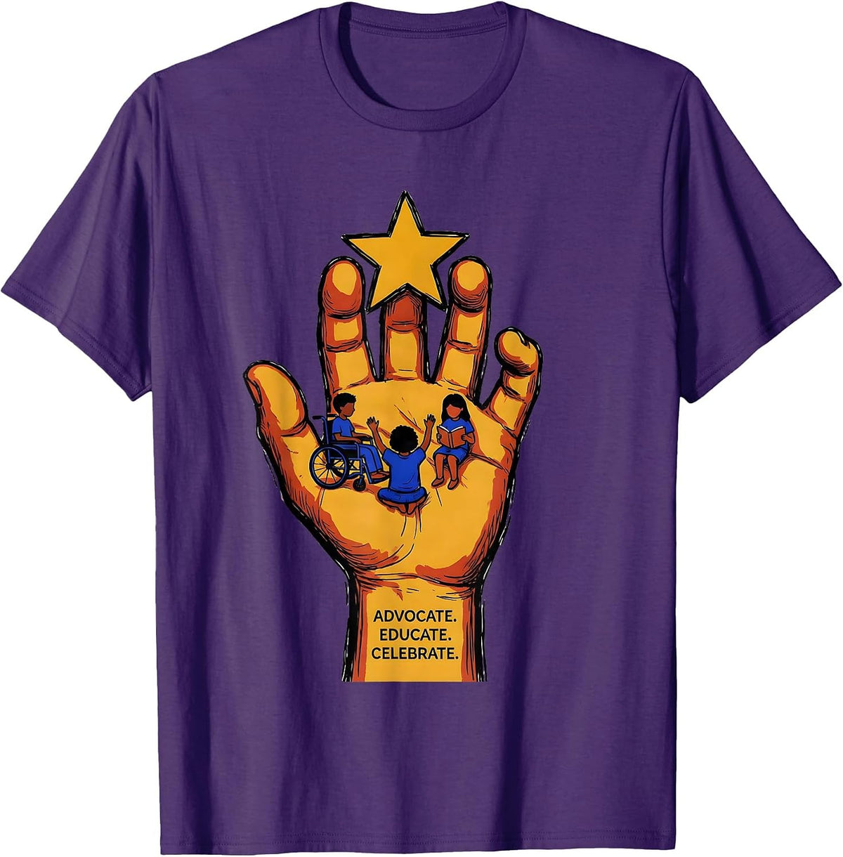 Advocate Educate Celebrate Special Education Teacher T-Shirt - Purple