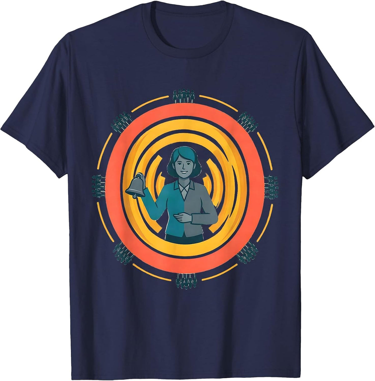 Music Teacher Sound Wave Teacher Appreciation Back To School T-Shirt - Navy Blue