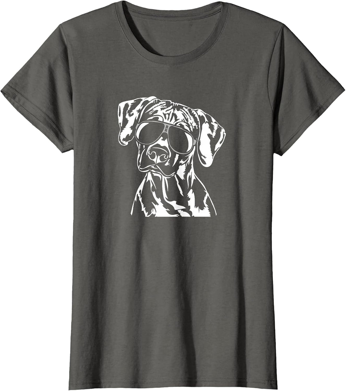 Rhodesian Ridgeback Dog Portrait Wilsigns T-Shirt - Asphalt Grey