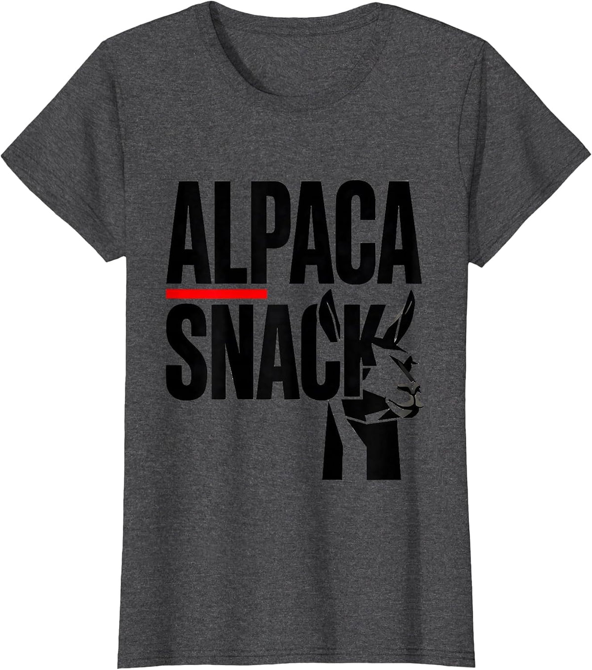 Women's Alpaca Snack Funny Alpaca Lover Humor Novelty Gift T-Shirt - Dark Heather Grey