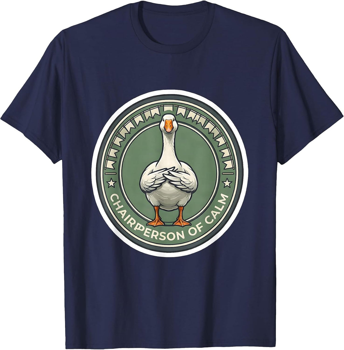 Chairperson of Calm Funny Mental Health Counselor Therapist T-Shirt - Navy Blue
