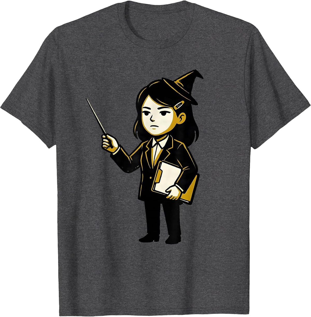 Music Teacher Halloween Costume Mascot Logo Funny T-Shirt - Dark Heather Grey