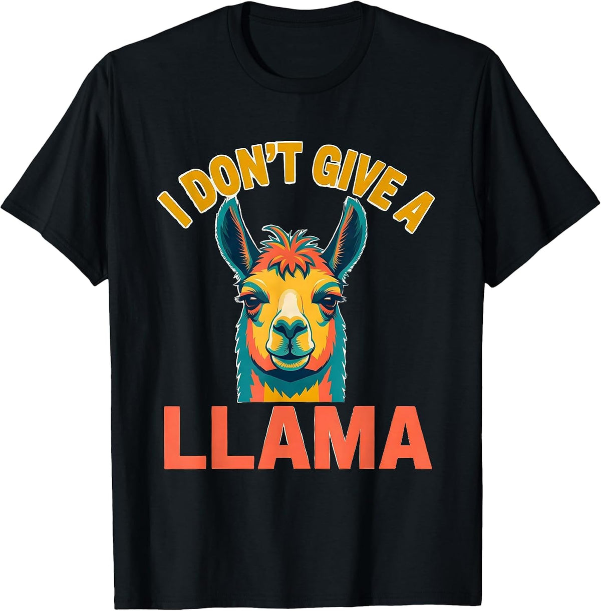 Men's I Don't Give A Llama Funny Llama Lover Novelty Humor T-Shirt - Black