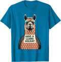 Have A Llama Holiday Funny Christmas Llama Lover Gift T-Shirt - Sapphire Blue