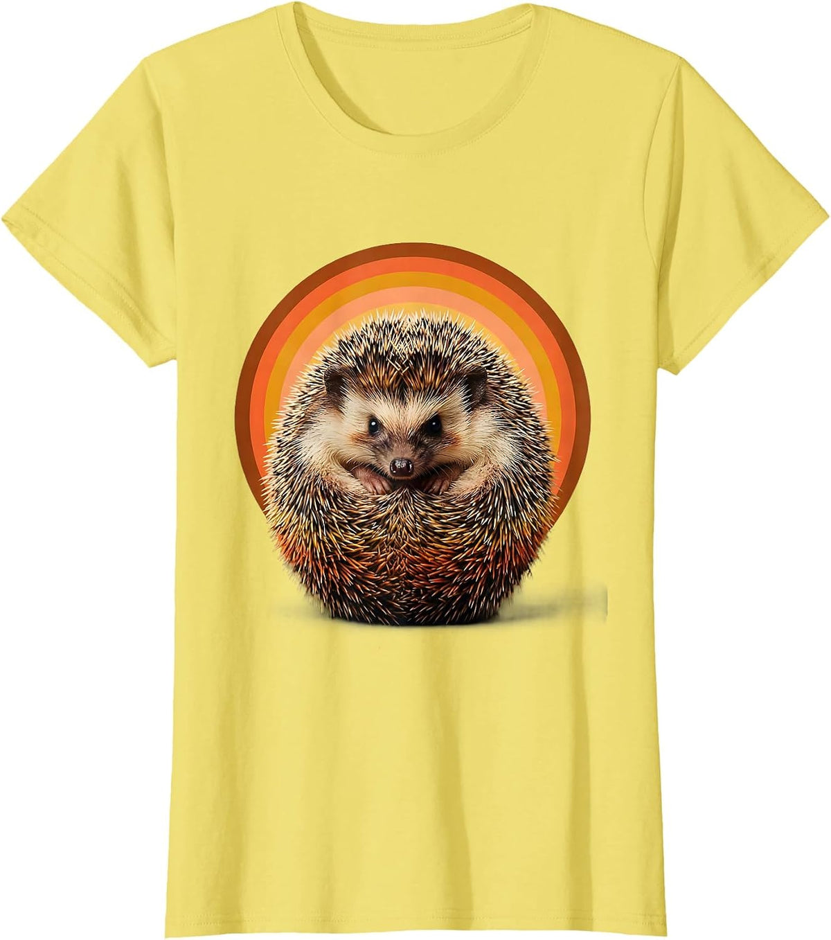 Women's Curled Hedgehog Nope Not Today Graphic T-Shirt - Lemon Yellow