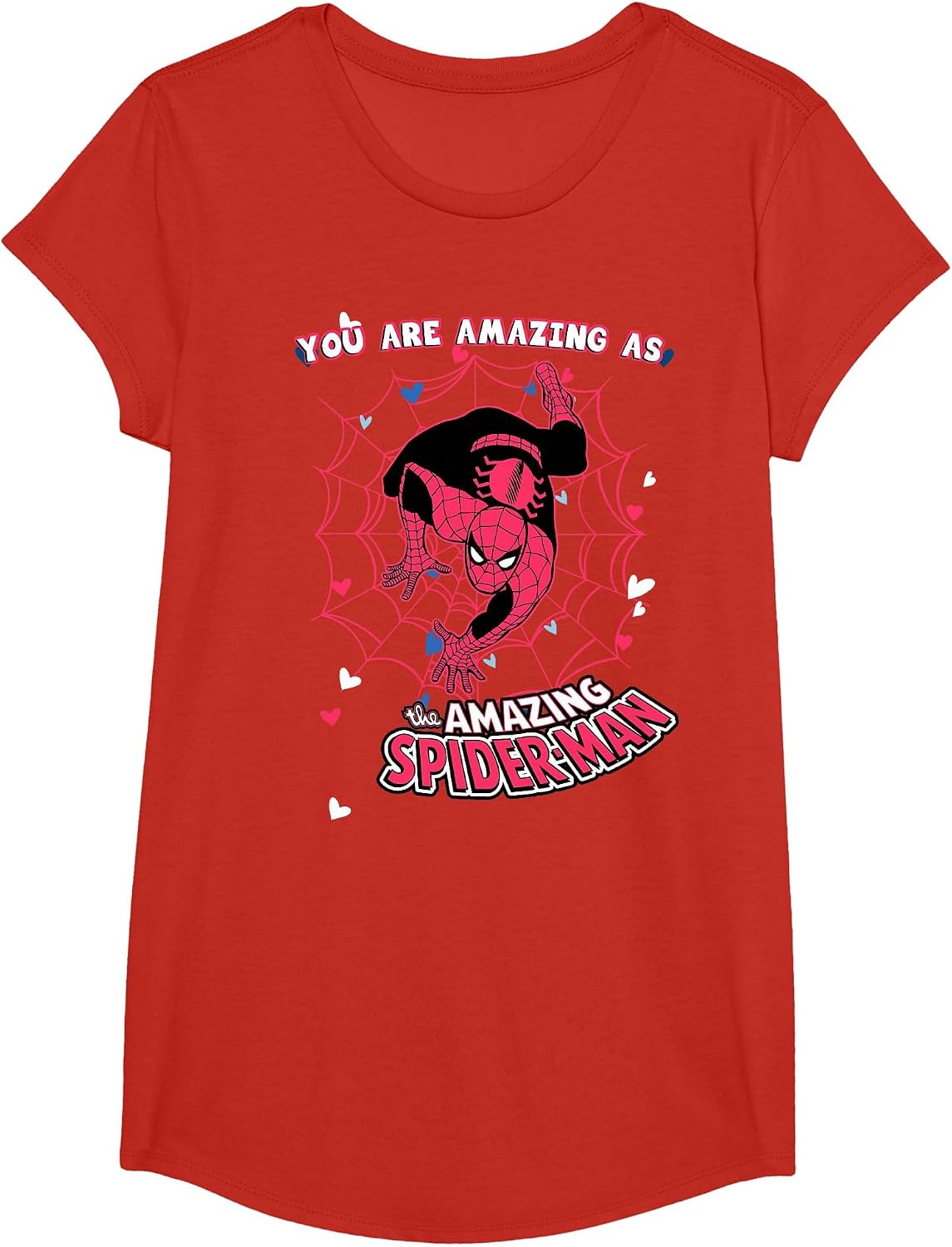 Marvel Valentine's Day Spider-Man You are Amazing Couples T-Shirt - Girls Red
