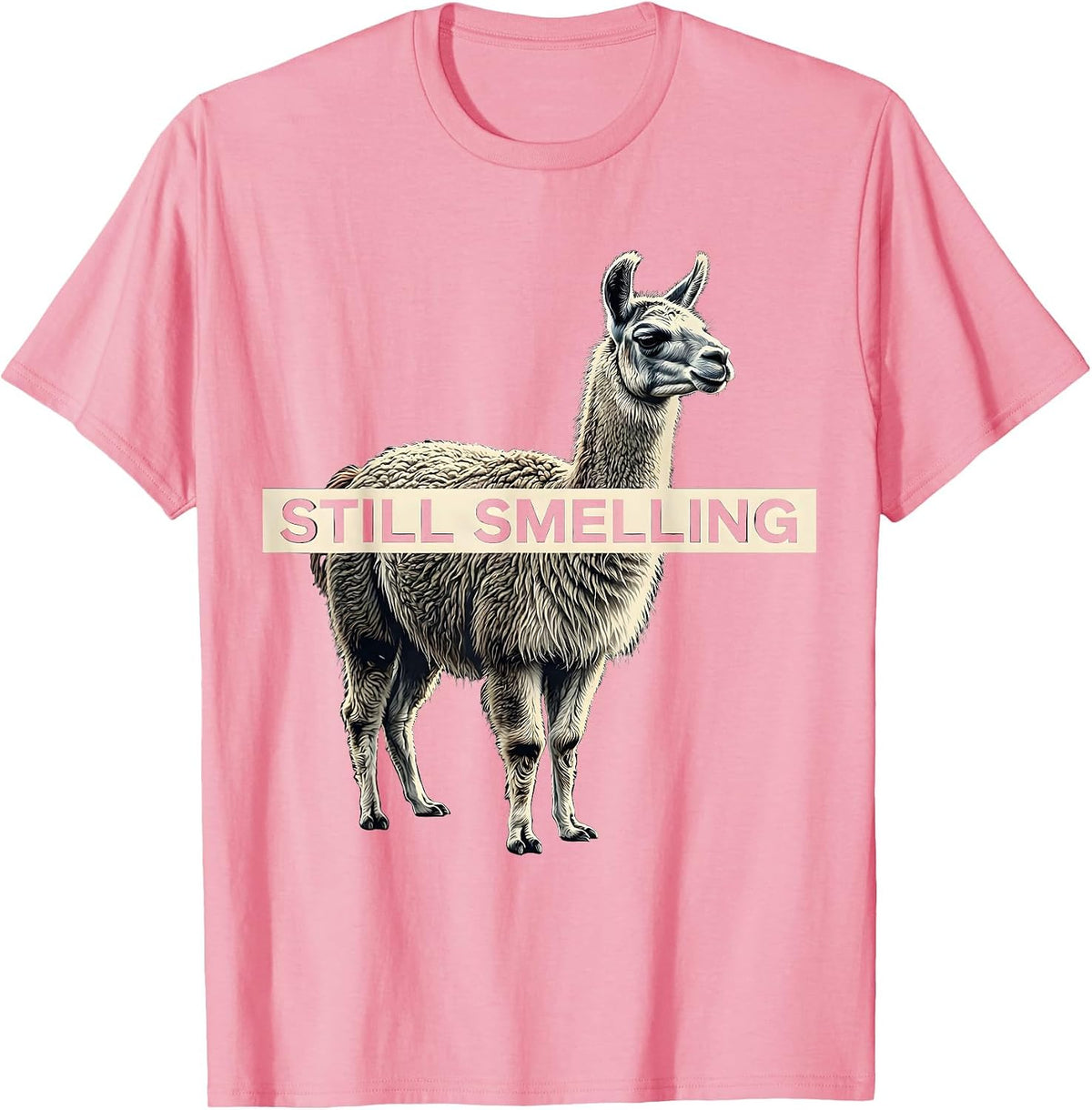 Men's Still Smelling Funny Llama Alpaca Lover Gift T-Shirt - Pink