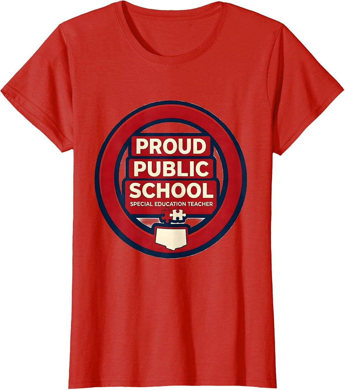 Women's Proud Public School Special Education Teacher Educator T-Shirt - Red